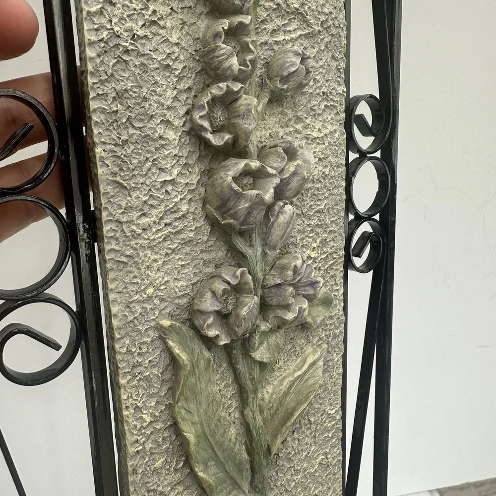 French Country Iron Scroll Floral Wall Farmhouse Botanical‎ Lavender Foxglove